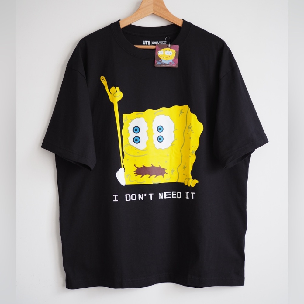 Spongebob Squarepants Oversized Black Cactus Plant Flea Market Uniqlo T Shirt